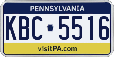 PA license plate KBC5516