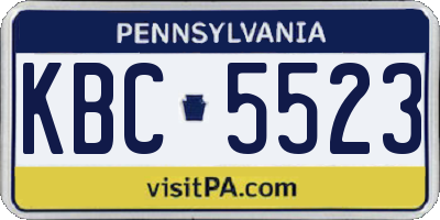 PA license plate KBC5523