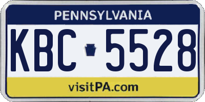 PA license plate KBC5528