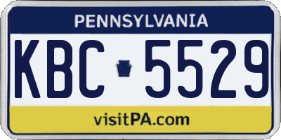 PA license plate KBC5529