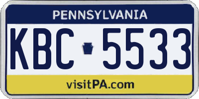 PA license plate KBC5533
