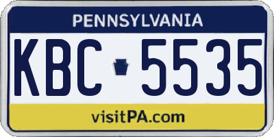 PA license plate KBC5535