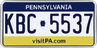 PA license plate KBC5537