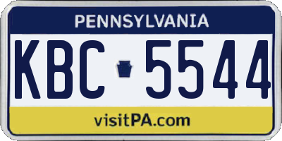 PA license plate KBC5544