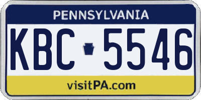 PA license plate KBC5546