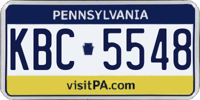 PA license plate KBC5548
