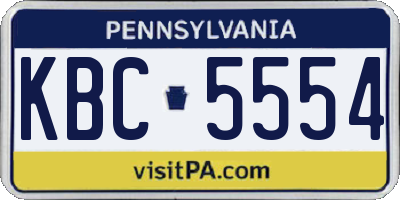 PA license plate KBC5554