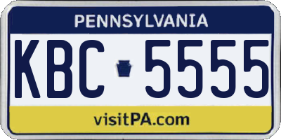 PA license plate KBC5555