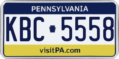 PA license plate KBC5558