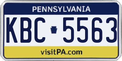 PA license plate KBC5563