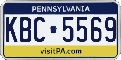 PA license plate KBC5569