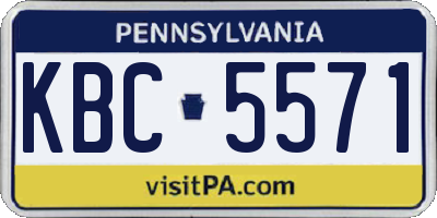 PA license plate KBC5571