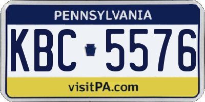 PA license plate KBC5576