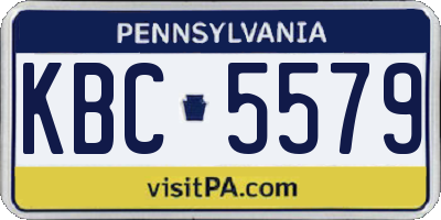 PA license plate KBC5579