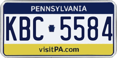 PA license plate KBC5584