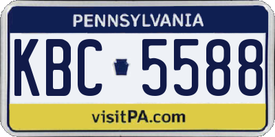 PA license plate KBC5588