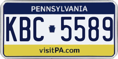 PA license plate KBC5589