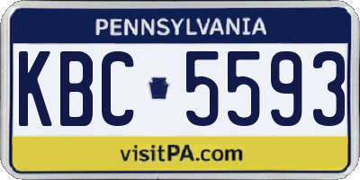 PA license plate KBC5593