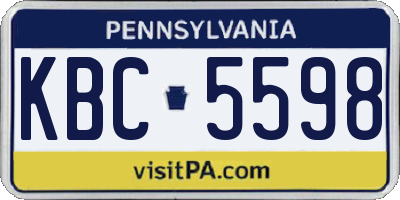 PA license plate KBC5598