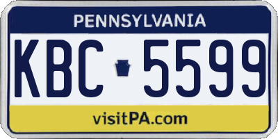 PA license plate KBC5599