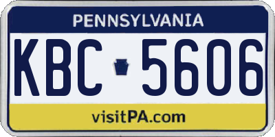PA license plate KBC5606