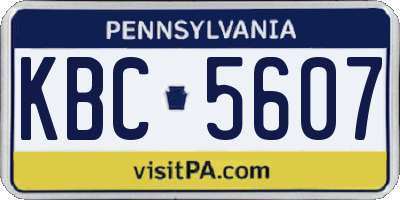 PA license plate KBC5607