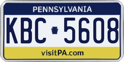 PA license plate KBC5608