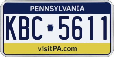 PA license plate KBC5611