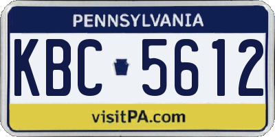PA license plate KBC5612