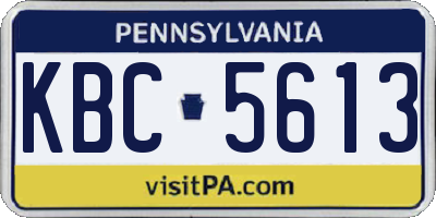 PA license plate KBC5613