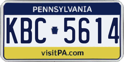 PA license plate KBC5614