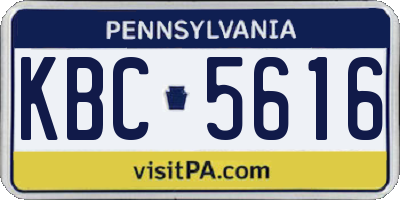 PA license plate KBC5616