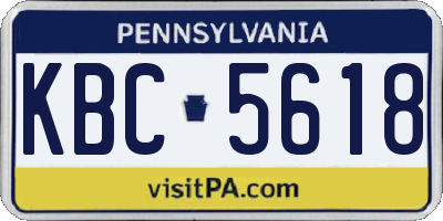 PA license plate KBC5618