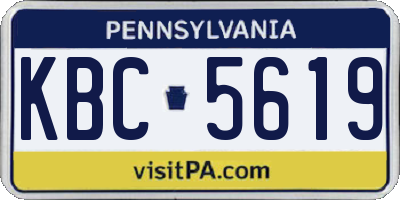 PA license plate KBC5619