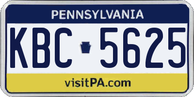 PA license plate KBC5625