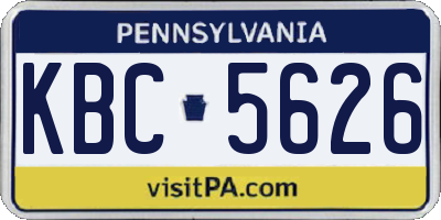 PA license plate KBC5626