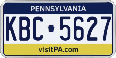 PA license plate KBC5627