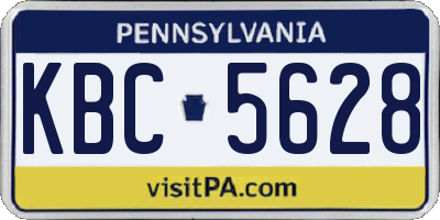 PA license plate KBC5628