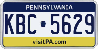 PA license plate KBC5629