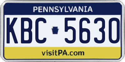 PA license plate KBC5630