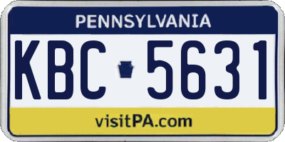PA license plate KBC5631