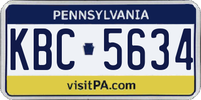 PA license plate KBC5634