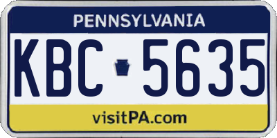 PA license plate KBC5635