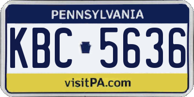 PA license plate KBC5636