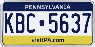 PA license plate KBC5637