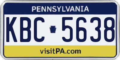 PA license plate KBC5638