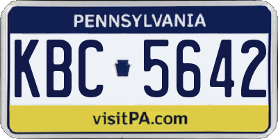 PA license plate KBC5642