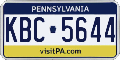 PA license plate KBC5644