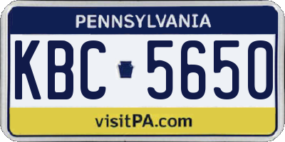 PA license plate KBC5650