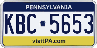 PA license plate KBC5653